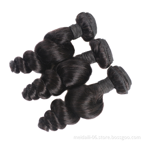 High quality loose wave virgin peruvian hair weaving bundles 100% remy human hair extension